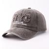 Popular washed baseball cap denim embroidery letter cap with small face curved brim big head circumference sun hat