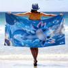 1Pc Cute Axolotl Beach Towel Underwater Animal Print Cartoon Design Quick Dry Soft Microfiber Bath Towel For Kids Girls Gift