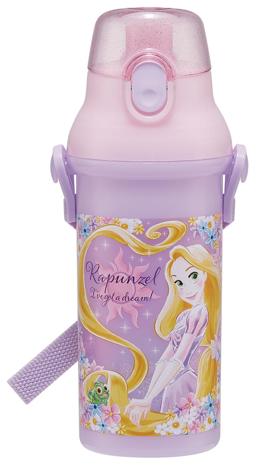 

Skater Water Direct Dishwasher Made in Disney Children s Bottle, 480ml, Drinking, Plastic, One-Touch Operation, Safe, Japan, Tangled, 25cm, Girls