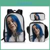 Rucsac Școlar Unisex Billie Eilish din Nailon cu Organizator și Compartiment pentru Alimente