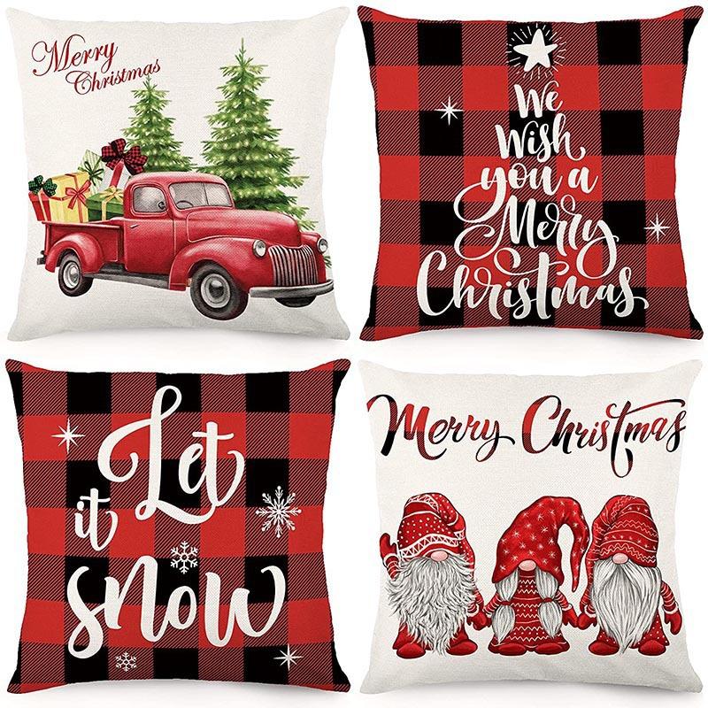 Christmas Pillow Home European Linen Sofa Cushion Cushion New Pillow Case
