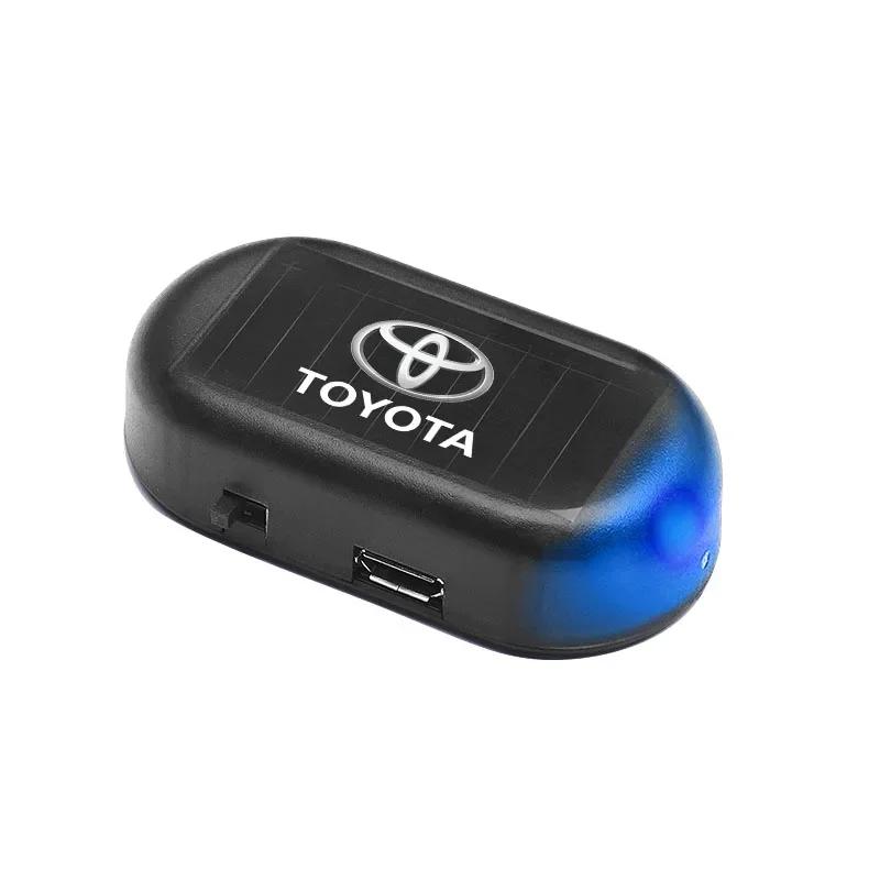 LED Solar Powered Fake Security Light Simulated Car Led Warning Light For Toyota Corolla Yaris Chr Auris RAV4 Camry Highlander