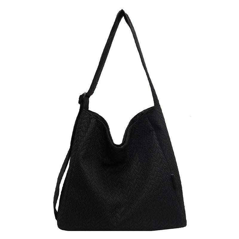 Wrinkled Cloth Bag Large Capacity Commuting Tote Bag Casual Lightweight Versatile One-shoulder Crossbody Bag