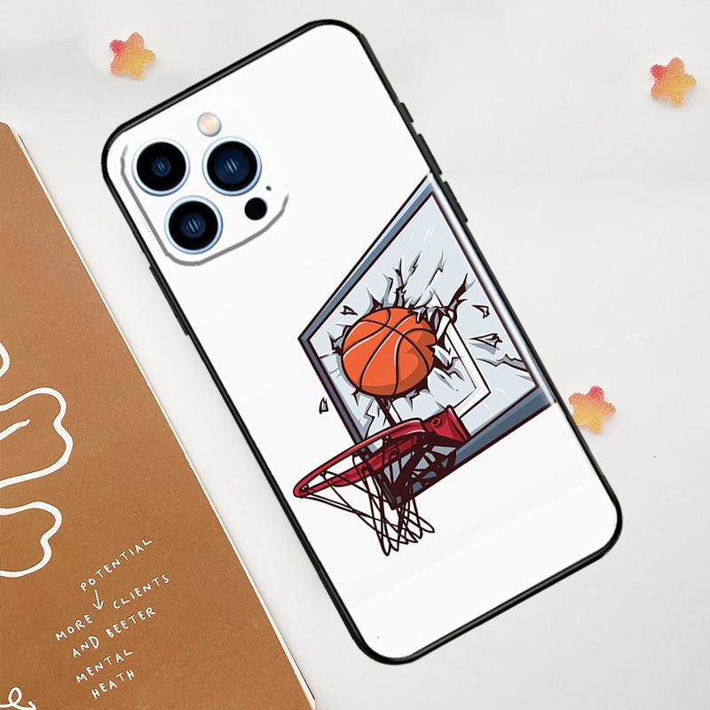 Basketball On Fire Phone Case For iPhone 17 Pro Max 14 13 12 11 15 16 Pro Max mini 16 Plus 16e 17 Air Funda