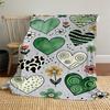 1pc heart flower Outdoor Flannel Blanket Soft Warm All-Season Throw for Sofa Bed Car Camping Office, Cozy Gift Idea1267S