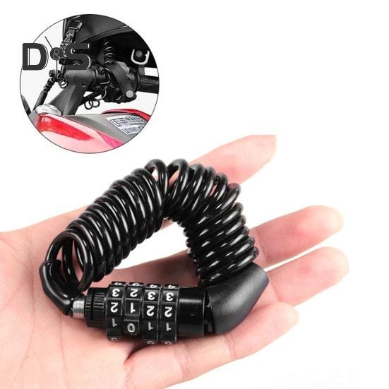 

Четырехзначный пароль MTB Helmet Lock Хорошая прочность Портативный велосипедный замок Багажный проволочный замок