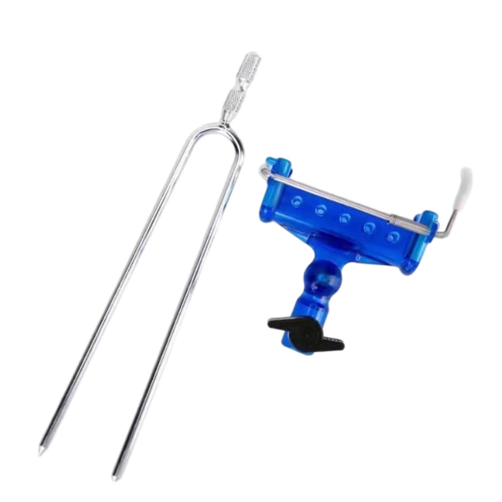 

Держатель для удочек для наземной рыбалки, самоблокирующаяся подставка для удочек, регулируемый на 360 градусов держатель для удочек для пляжа синий