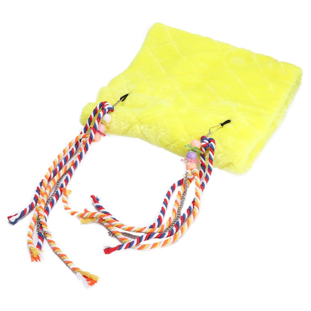 Pet Bird Plush Nest Swing Comfortable Hanging Bed Hammock Play Toy for Parrot YellowS