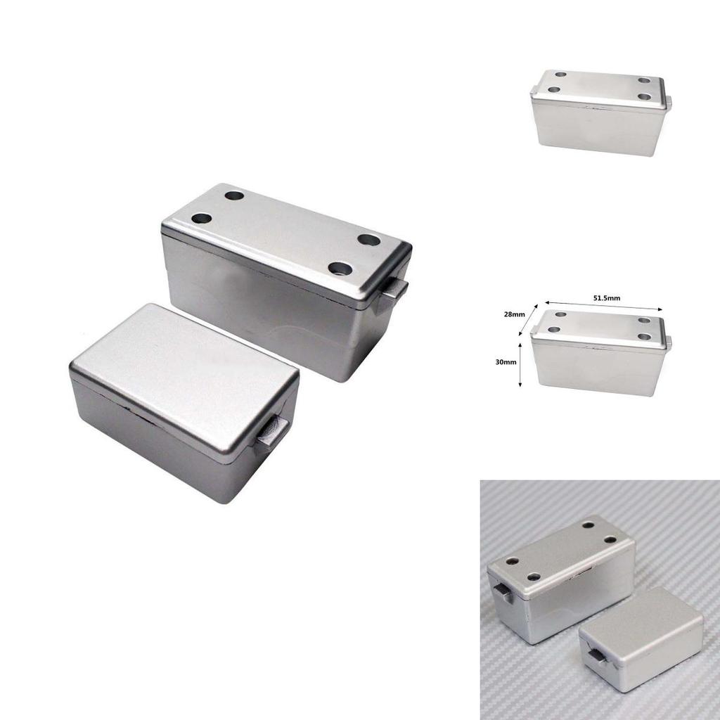 Caixa de Ferramentas Decorativa Realista de Plástico Rígido Prateado Para Caminhões Crawler RC 1/10 Conjunto de 2