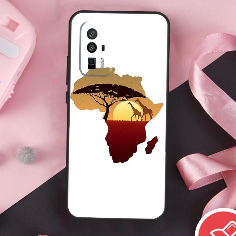 Africa Map Geography Case For Xiaomi 13T 11T 12T Pro 12 Lite 13 14 Ultra POCO F6 F5 M6 X3 X5 X6 Pro F3 M5s Cover