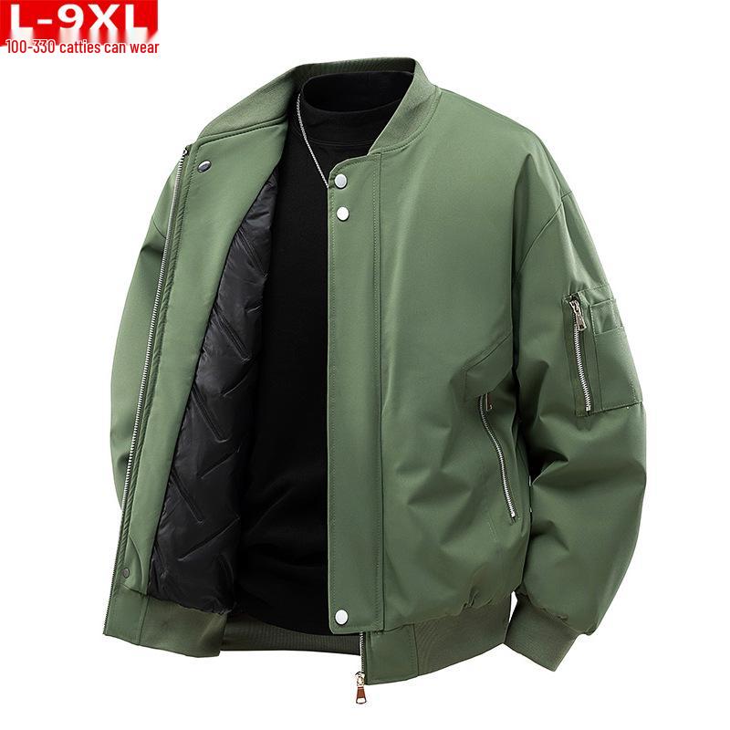

Trendy Hong Kong Style Men s Baseball Collar Flight Jacket - Plus Size, Casual and Stylish for Spring and Autumn. XL (up to 130 jin)
