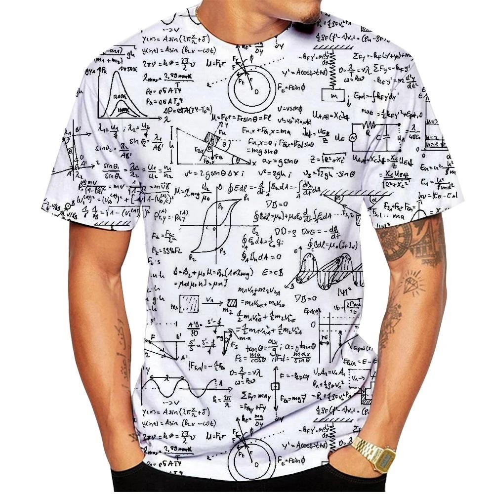 Mode Nieuw Leuk Wiskundige Formule Heren Bedrukt T-shirt Street Fashion Harajuku Grote Maten Ronde Hals Korte Mouw