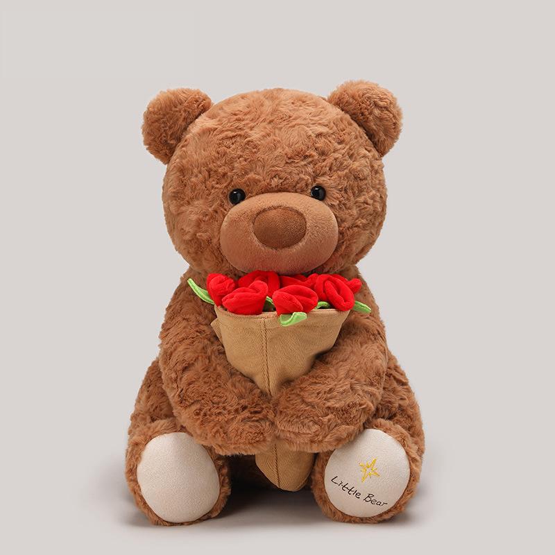 Fragrance of Ever-changing Rose Bear Plush Toy Confession Doll 520 Valentine's Day Gift Hat Flower Teddy Bear