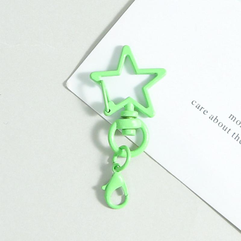 10Pcs Metal Colorful Five-Pointed Star Keychain Keyring Hooks With Lobster Clasp For Diy Craft Jewelry Making Keychain Supplies