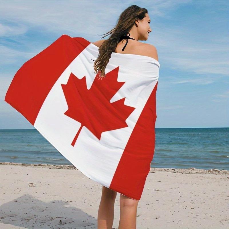 Canada Flag Beach Towel: Perfect for Sunny Seaside Adventures! Suitable for Towels, Bath Towels, Beach Towels