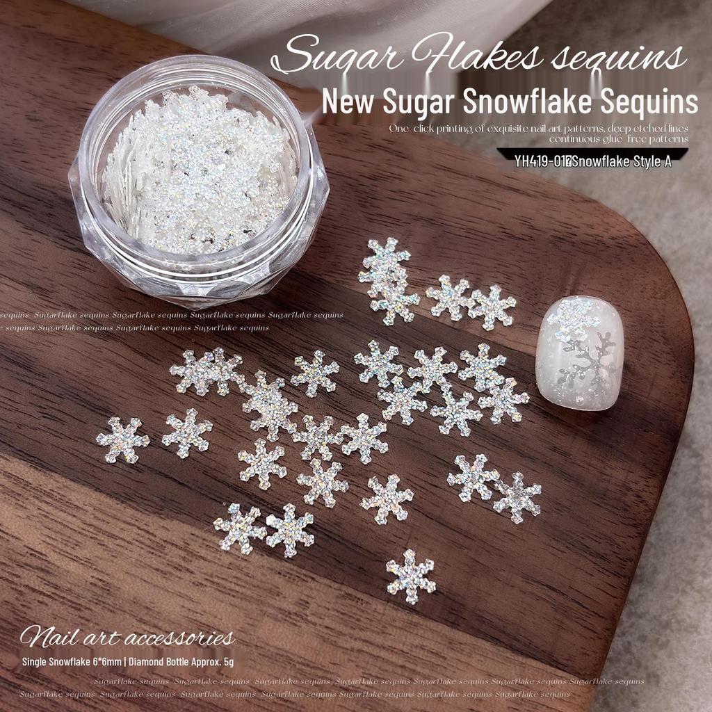 Alloy Snowflake Nail Art Decorations: Gold & Silver Winter Mix