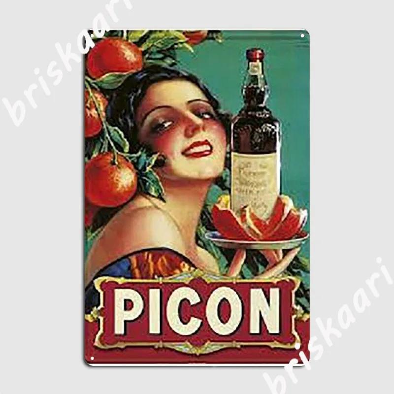 

Picon Vintage Metal Plaque Poster Living Room Plates Wall Mural Create Tin Sign Poster 20X30CM