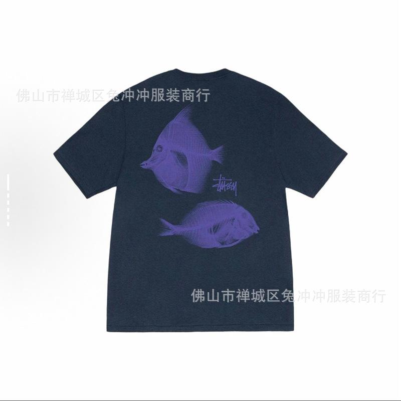 2025 new STU three standards complete spring and summer new tide brand classic cruise printed letters men and women with the same short sleeves