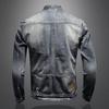 Men's Denim Jacket Casual Retro Plus Stand Up Collar Zipper Jacket Cycling Motorcycle Suit Trendy