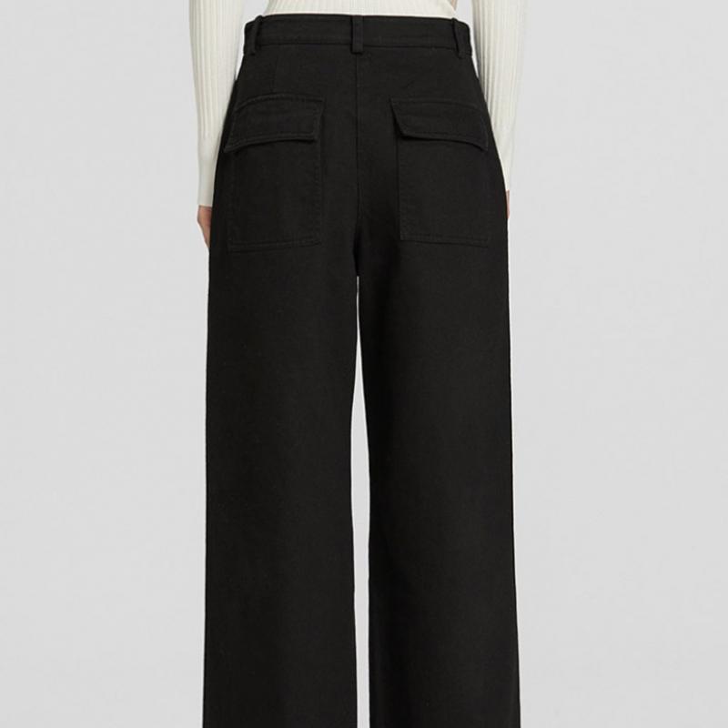 She S miSS Wide Cotton pantS With Flap pocketS SwwSlp11100 Bk