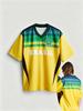 Yellow Brazil Short Sleeve T-Shirt Fashionable Football Jersey Loose and Breathable Training Top Summer Adult Children'S T-Shirt