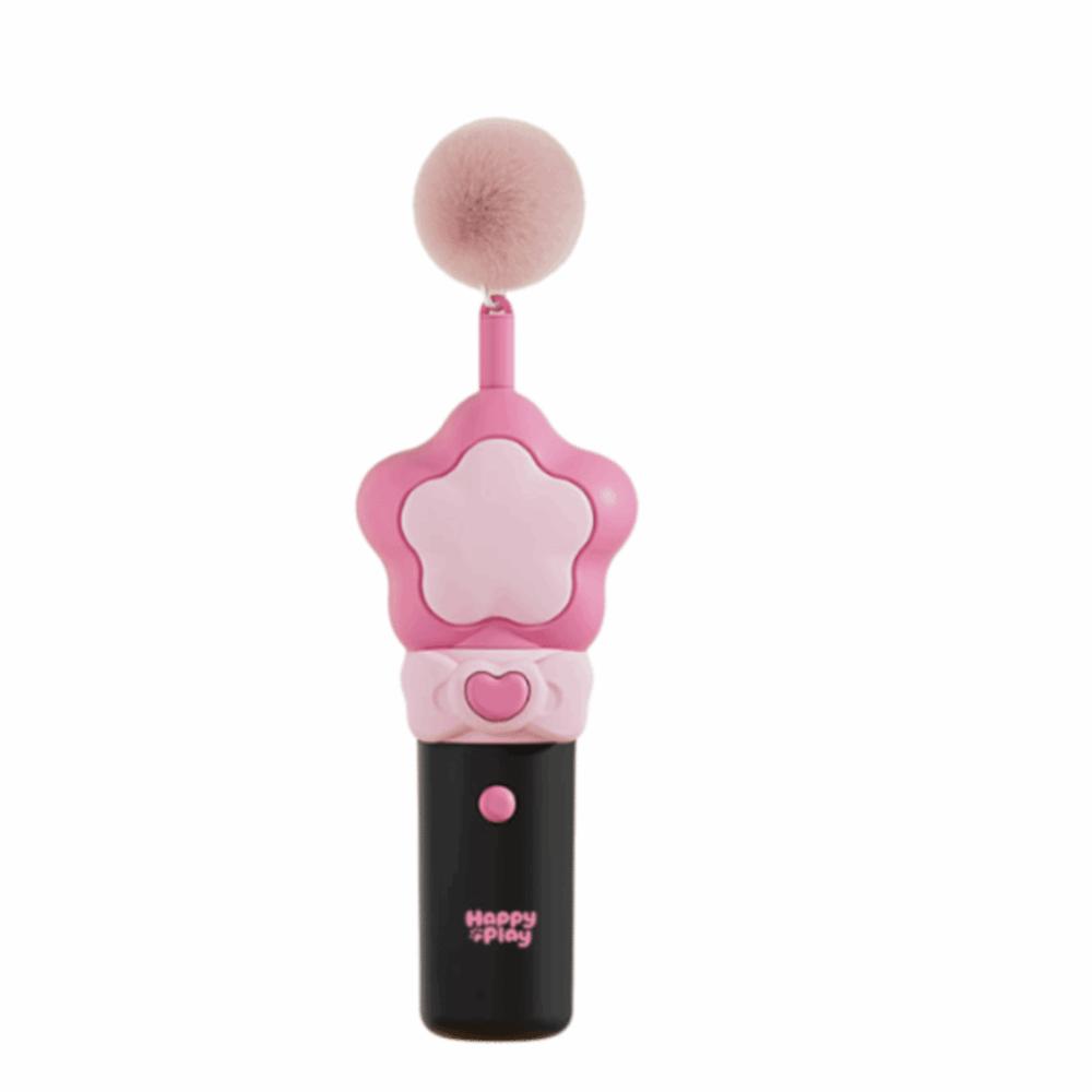 Retractable Electric Cat Teaser Long-Lasting with Plush Ball Interactive Cat Wand Handheld Teasing Stick Indoor Play