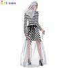 Enchanting Witch Costume Dress With Mesh And Stripes For Western Fantasy Themes