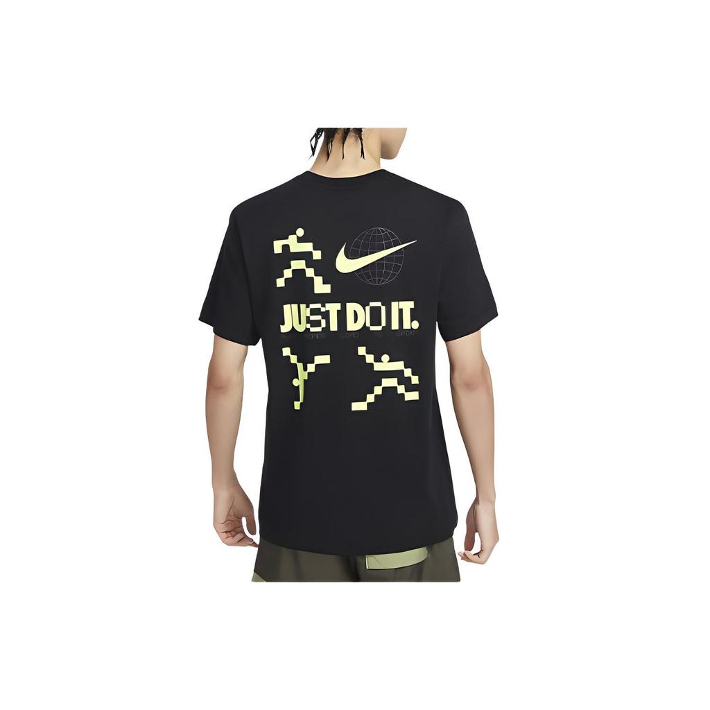 Nike Camiseta de Manga Curta de Algodão Macio e Leve para Homem tops Preto FV3766-010