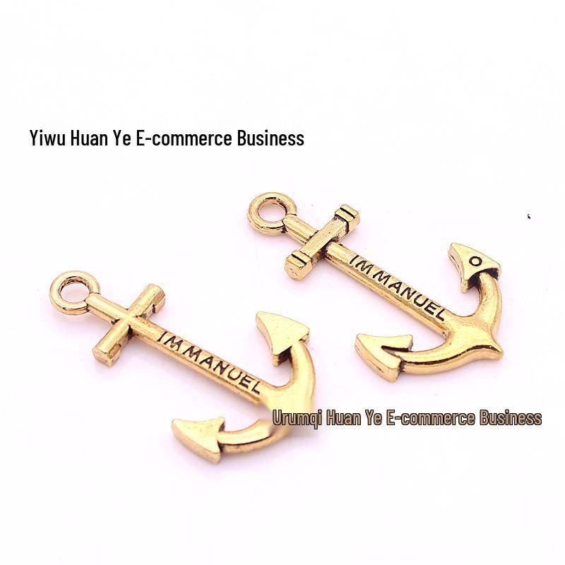 

Разноцветная DIY подвеска-якорь - Популярный ювелирный аксессуар (21x38мм) античная золотой