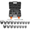 Crowfoot Wrench Set, 3/8" Drive, 20-Piece Metric and SAE Size Flare Nut Crows Foot Wrenches, 40Cr Alloy Steel, with Storage Case