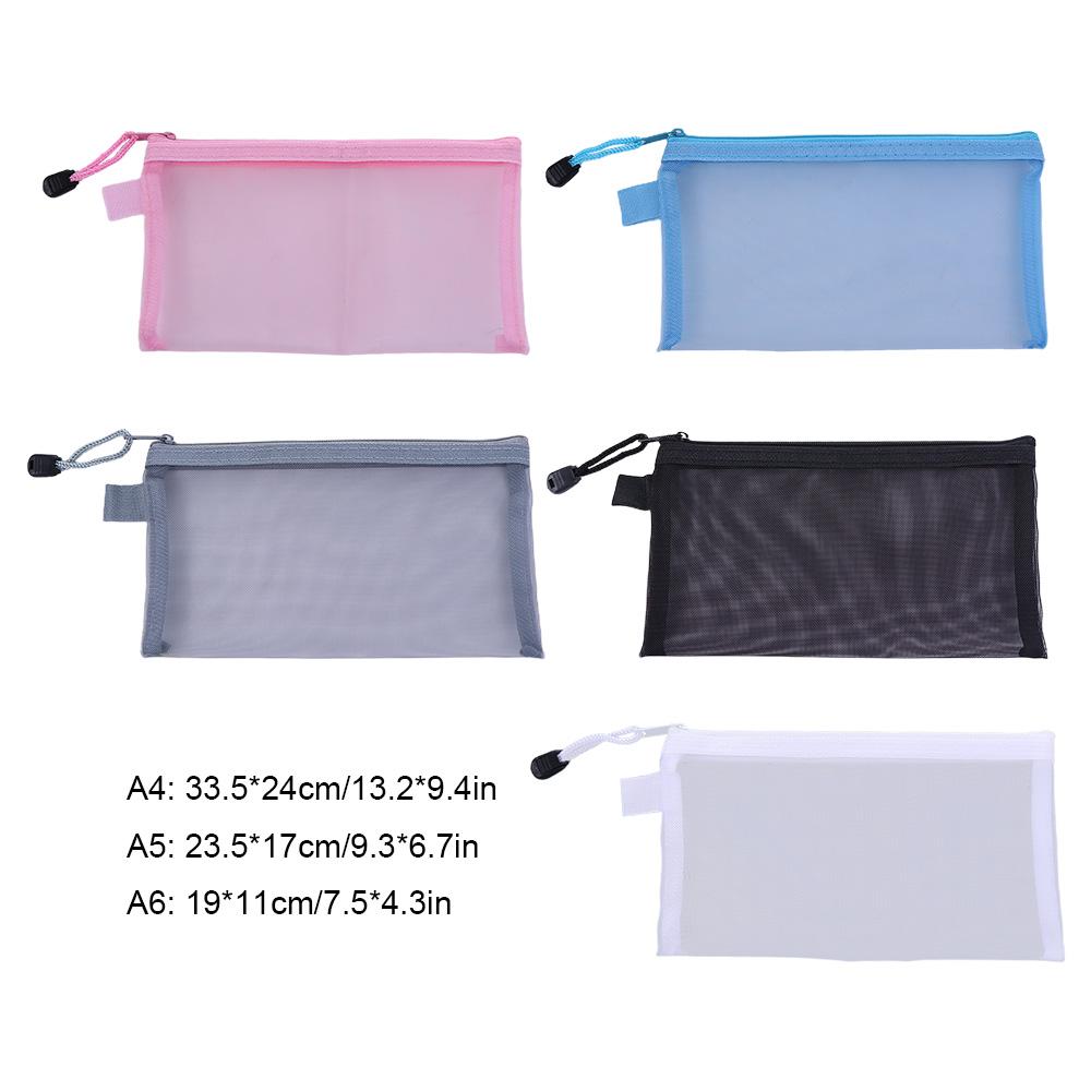 Pouch Storage Bags Handbags Transparent File Folders Mesh Zipper Case Document Bag Zipper Pouch