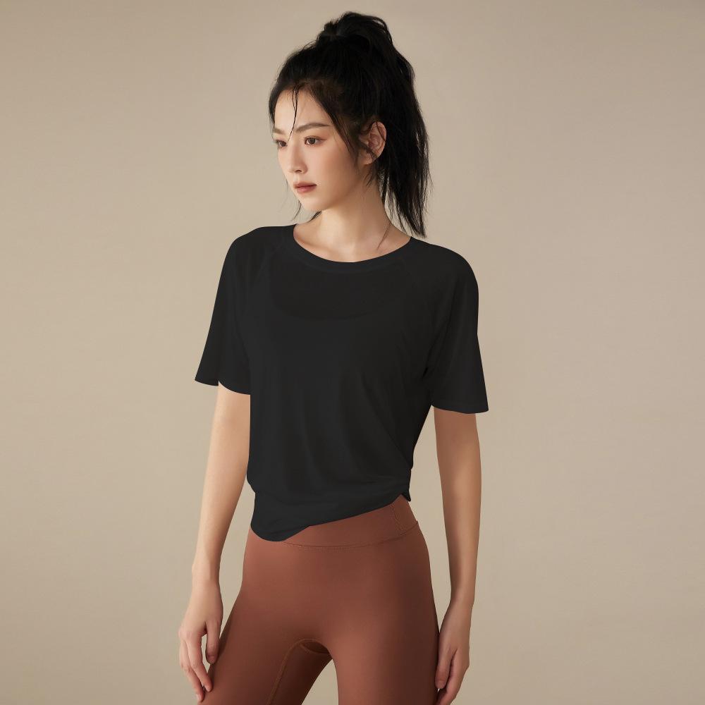 

Женская летняя футболка с коротким рукавом для йоги и бега с элегантной спинкой для фитнеса и пилатеса S