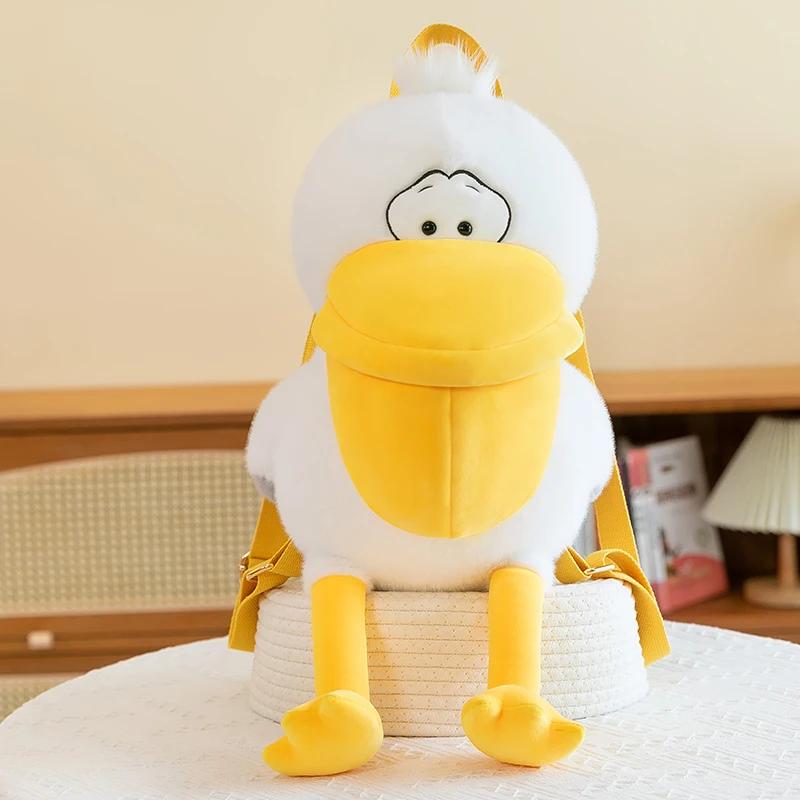 

55 см имитация животного пеликана рюкзак плюшевая кукла большой рот птица сумка плюшевая игрушка супер мягкая для мальчиков и девочек компаньон подарок 55cm жёлтый