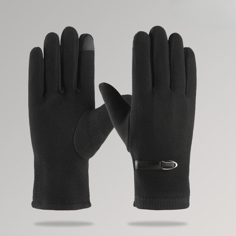 Warm Gloves for Outdoor Riding Men's Sports Warm Touch Screen Windproof Rabbit Velvet Plus Velvet Autumn and Winter Coldproof Gloves