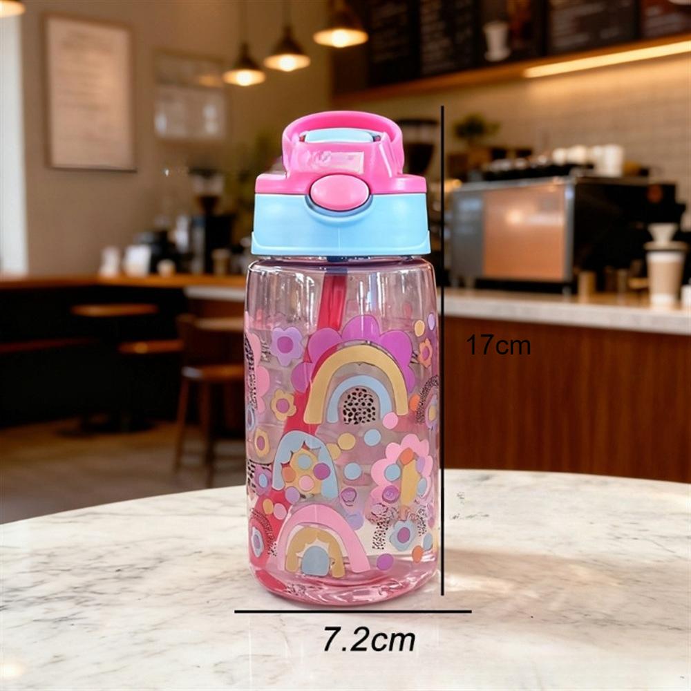 New Trendy Kids Water Sippy Cup Kids 480ml Water Bottle with Straw and Handle Portable Drinking Bottle Cup Children