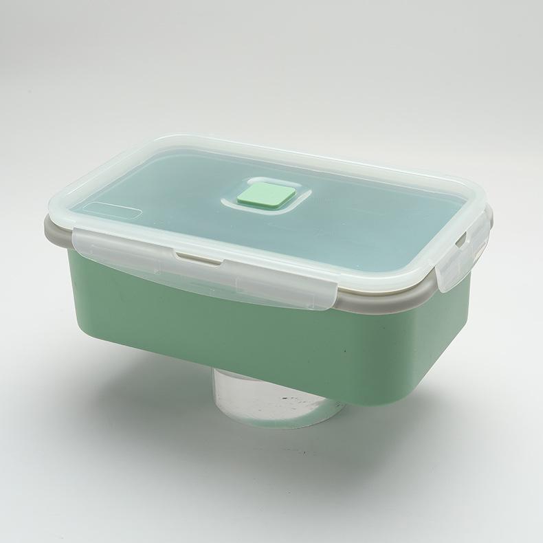 Food Grade Silicone Bento Box, Microwaveable Divided Lunch Container with Soup Cup, Large Reusable Meal Prep Bowl