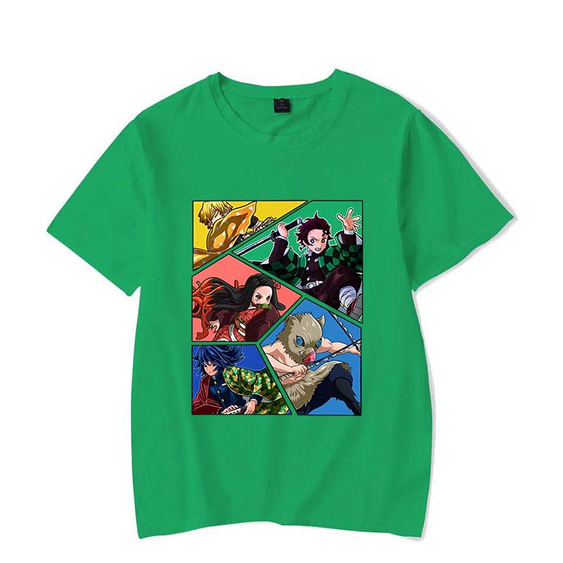 

Hot Kamado Tanjirou Kamado Nezuko Agatsuma Zenitsu Hashibira Inosuke Print T Shirt Women Men Fashion Anime Short Sleeve Tops 4XL