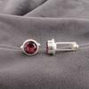 Rhodolite Gemstone 925 Sterling Silver Handmade Jewelry Designer Cufflinks 0.50" CL-4-16
