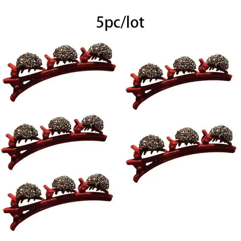 Molans Fashion Round Rhinestone Braided Flocking Hairpin Hair Hoop Broken Hair Clip Women Fixed Headband Lazy Hair Accessories