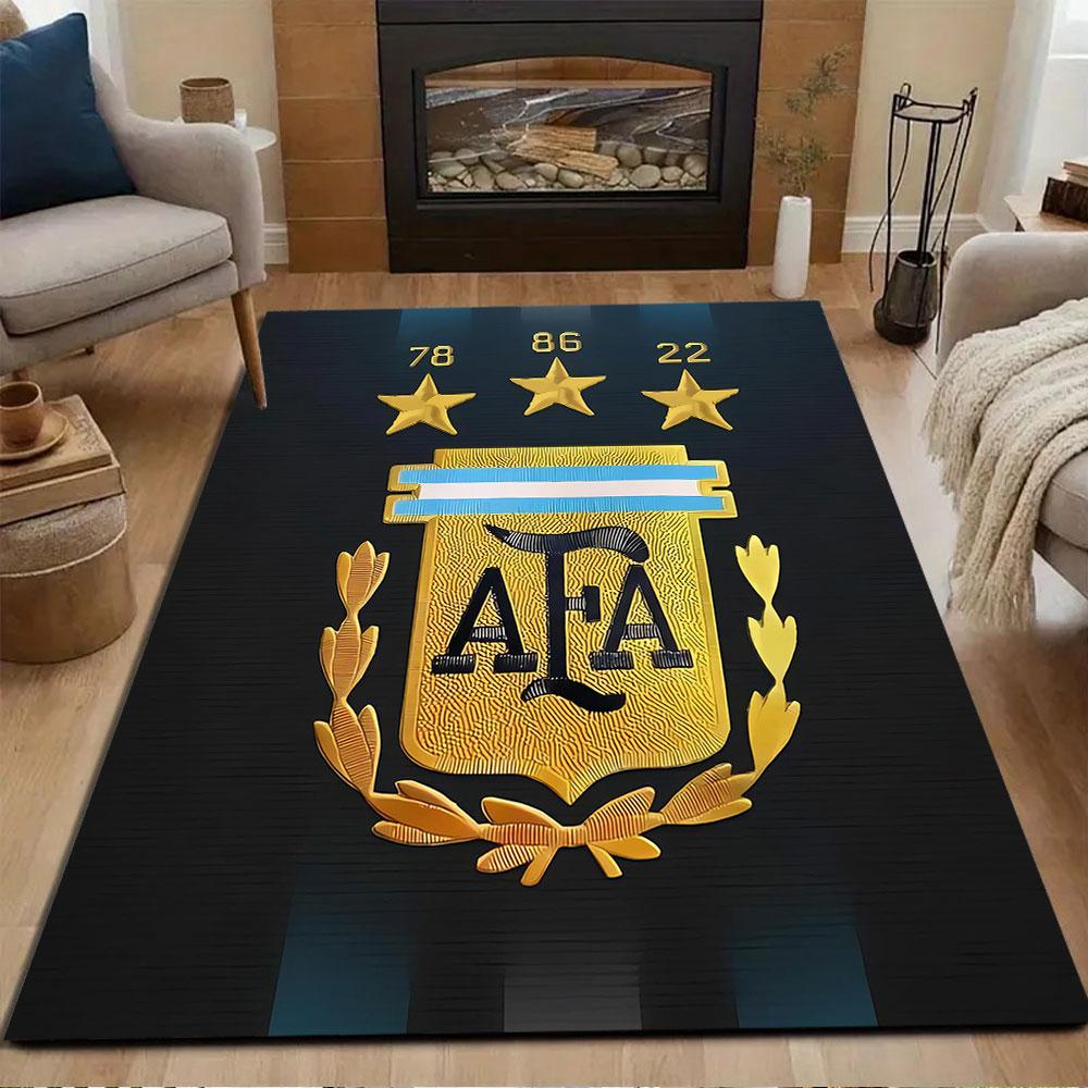 Argentina Football Association Emblem Patterned carpet, non slip mat suitable for living room and bedroom sofas