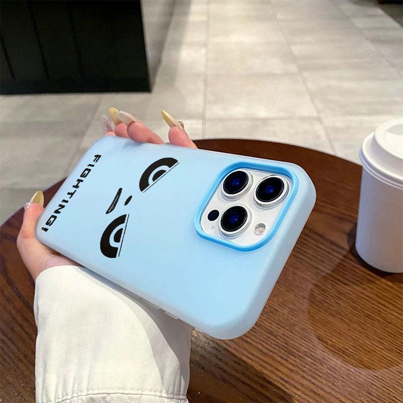 Patterned Matte Frosted Skin Feel Casing PC+TPU 2in1 Angry Face Fighting Printed Protective Cover Soft Back Case