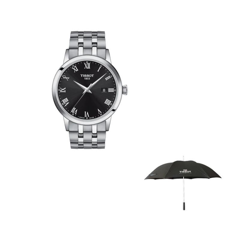 TISSOT Classic Collection Quartz Movement Men's Watches Watch 42mm Black Dial Stainless Steel Watchband T129.410.11.053.00