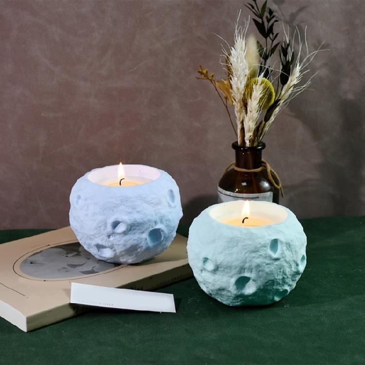 High Temperatures Resistant Candle Cup Silicone Mold Moon Shape Candlestick Mold Aromatherapys Container Jewelry Mould