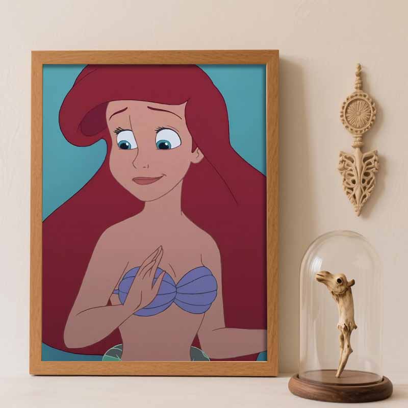 Disney Diamond Painting 5D DIY Little Mermaid Ariel Diamond Painting Art Diamond Painting Kit Adult/Beginner Gift Idea Home Decor Round 20x30cm