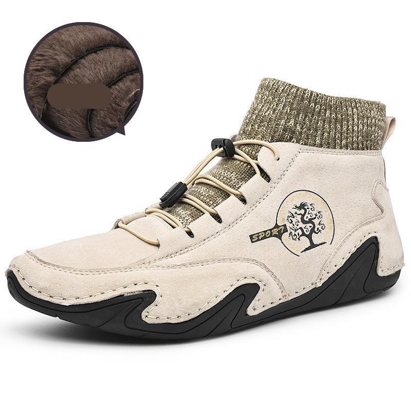 Fashion Men's Boots Leather Boots Men Autumn Winter Snow Casual Shoes Men's Outdoor Light Ankle Antislip Warm Zapatos