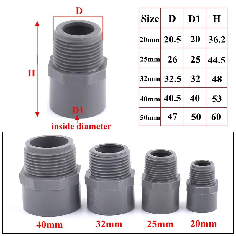 2Pcs 20~50mm PVC Pipe Connector Garden Irrigation Grey Ball Valve Aquarium Direct Tee Elbow Union Joint Pipe Clamp Cross Joint