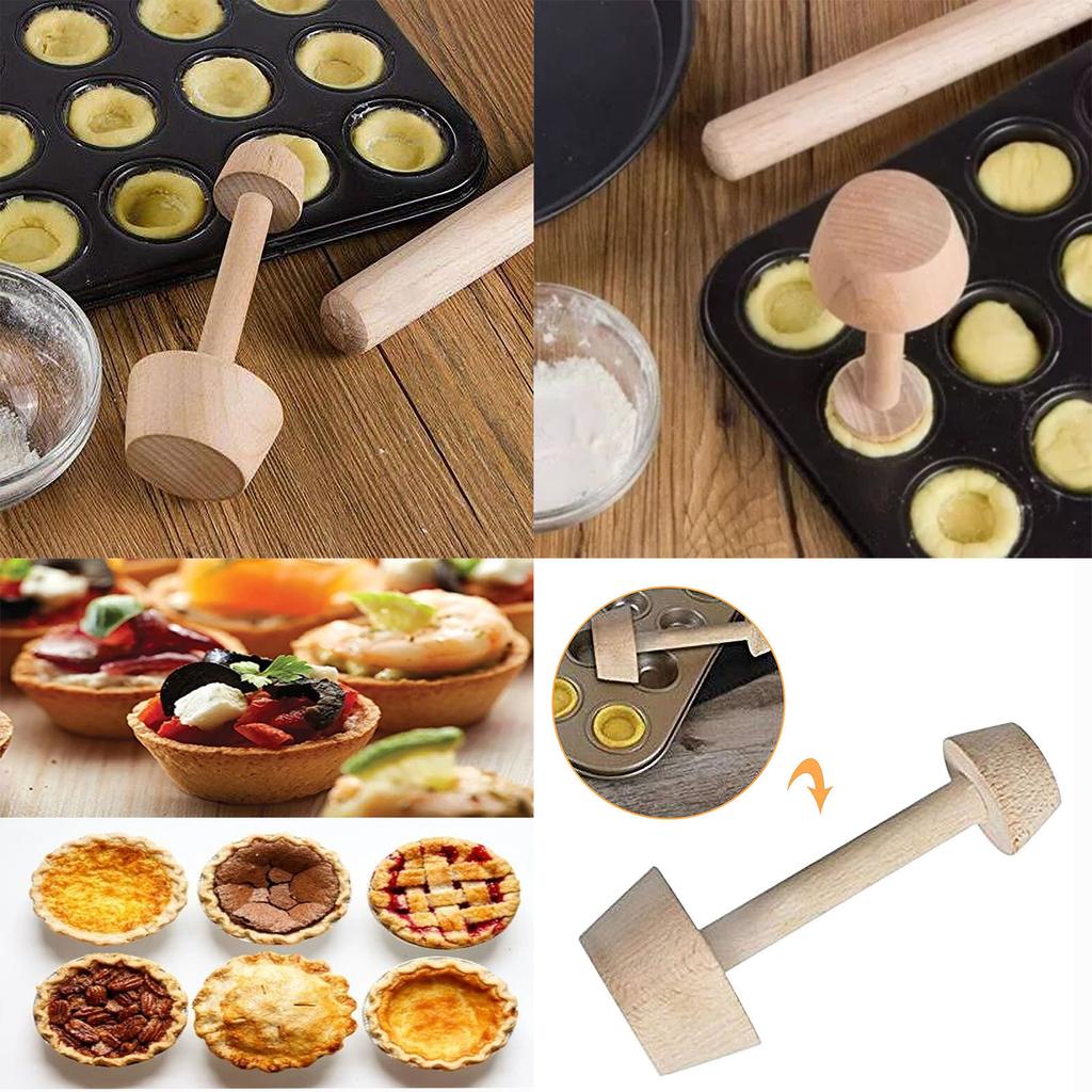 Wooden Dessert Tamper, Double Side Dessert Tamper Egg Dessert Pusher Dough Tamper DIY Cake Dessert Baking Tool For Dessert Baking