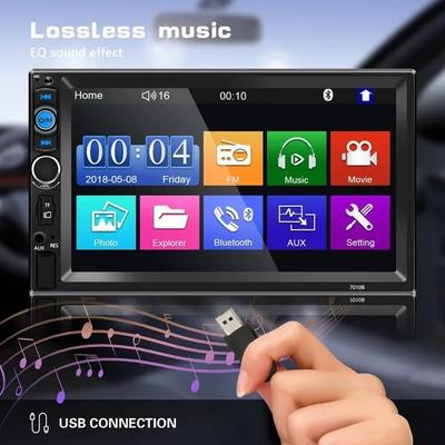 Car Stereo 2 Din Car Radio 7 Inch MP5 Player with HD Touch Screen Digital Display Bluetooth Multimedia Player