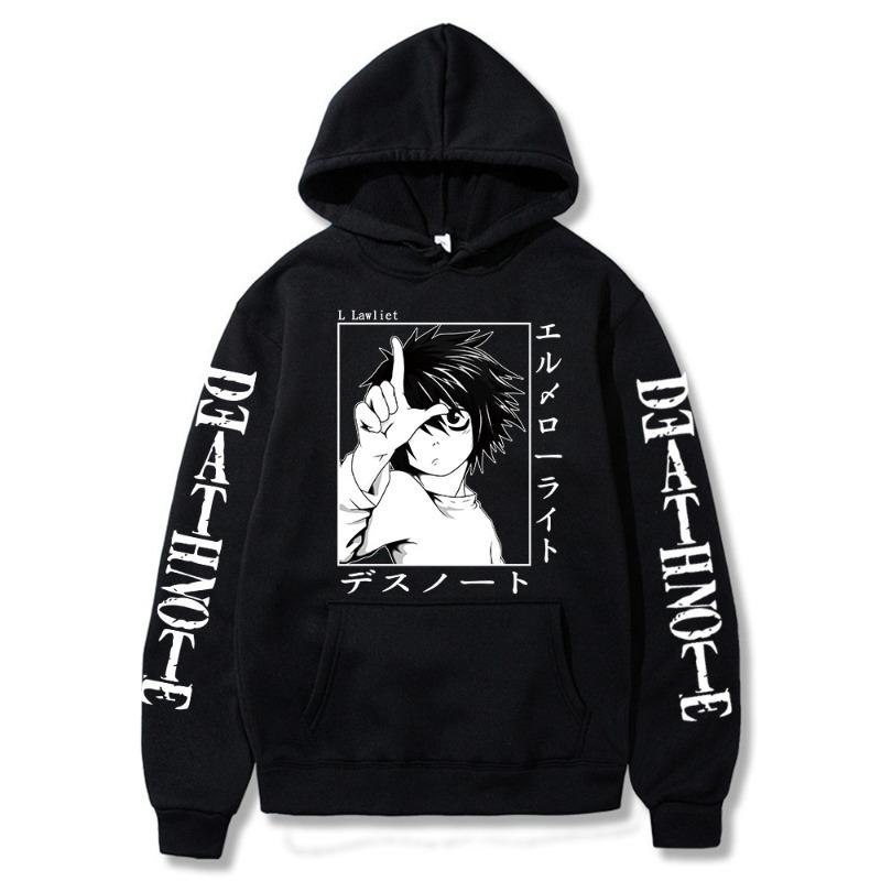 Japanese Animation Death Note Autunm Printed Men's Hoodie Hoody Clothes Vintage Casual Unisex Long Sleeve Pullovers