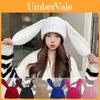 Dopamin Hase Ohren Gestrickte Mütze Für Damen Winter Wärme Niedlicher Tier Stil